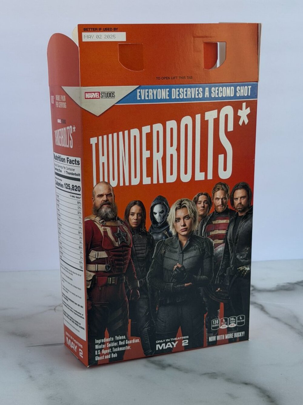 Marvel Studios Thunderbolts Promotional Cereal Box Collectible Display Box Empty